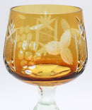 Bohemian Cut to Clear Wine Glass Goblet