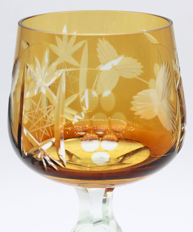 Bohemian Cut to Clear Wine Glass Goblet