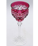 Bohemian Cranberry Wine Glass