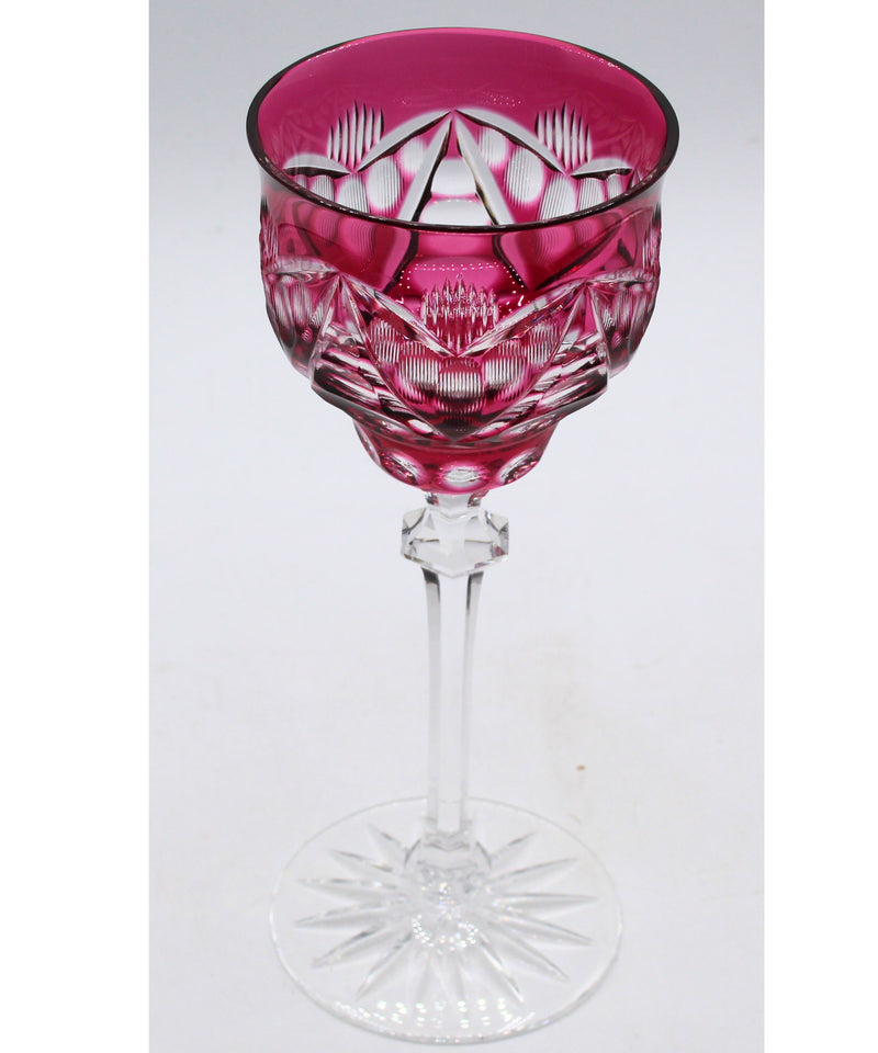 Bohemian Cranberry Wine Glass