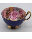 Aynsley Cobalt Blue Rose Teacup and Saucer