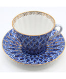 Lomonosov Imperial Teacup and Saucer "Forget me not" Design