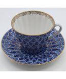 Lomonosov Imperial Teacup and Saucer "Forget me not" Design