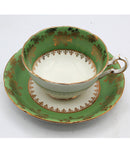 Royal Grafton Green with Gold Daisy Teacup and Saucer