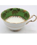 Royal Grafton Green with Gold Daisy Teacup and Saucer
