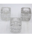Waterford Lismore Square Candlestick Votive Lot of 3