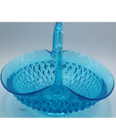Indiana Glass Blue Canterbury Basket