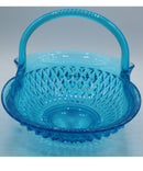 Indiana Glass Blue Canterbury Basket