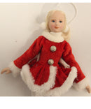Vintage Christmas Ice Skater Ornament Dolls Lot of 2