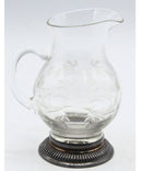 Vintage 1950s Floral Etched Glass Pitcher – Mid‑Century Barware