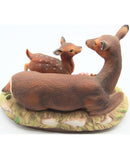 Vintage Masterpiece Porcelain Figure By Homco Doe and Baby Fawn
