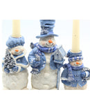 Snowmen Candleholders lot of 3 Please Read