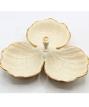 Lenox Leaf Serving Bowl & 3‑Section Dish – Lot of 2 Serveware