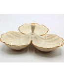 Lenox Leaf Serving Bowl & 3‑Section Dish – Lot of 2 Serveware