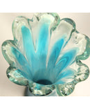 Hand‑Blown Blue & White Glass Vase – Please Read