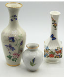 Floral Porcelain Vases – Lot of 3