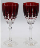 Lot of 2: Vintage Bohemia Ruby Red Crystal Smaller Wine Glasses