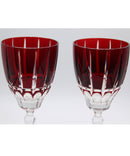Lot of 2: Vintage Bohemia Ruby Red Crystal Smaller Wine Glasses