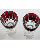 Lot of 2: Vintage Bohemia Ruby Red Crystal Smaller Wine Glasses
