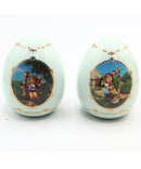 Lot of 2: M.I Hummel "Apple Tree Boy" and "Apple Tree Girl" Porcelain Eggs