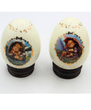 Lot of 2: M.I Hummel "Umbrella Boy" and "Umbrella Girl" Porcelain Eggs