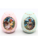 Lot of 2: M.I Hummel "Goose Girl" and "Little Goatherder" Porcelain Eggs