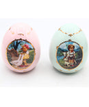Lot of 2: M.I Hummel "Goose Girl" and "Little Goatherder" Porcelain Eggs