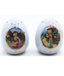 Lot of 2: M.I Hummel "Little Fiddler" and "Merry Wanderer" Porcelain Eggs