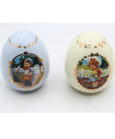Lot of 2: M.I Hummel "The Postman" and "Little Gardener" Porcelain Eggs