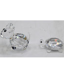 Swarovski Crystal Mouse and Turtle Figurines