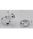 Swarovski Crystal Mouse and Turtle Figurines