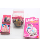 Lot of 3: Barbie 1990 Trading Cards Set, Ornament, and Basic Accessories