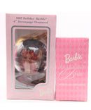 1997 Holiday 4 inch Ornament and 2000 Millennium Barbie Porcelain Ornament Lot of 2, Please Read