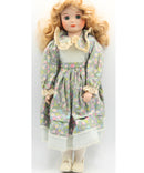 J. Misa Collection Vintage Porcelain Doll, Floral Dress, Sun Bonnet
