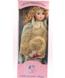 J. Misa Collection Vintage Porcelain Doll, Floral Dress, Sun Bonnet