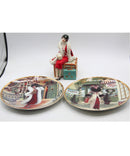1997-1998 Holiday Barbie Plates & Figurine, Holiday Voyage - Lot of 3