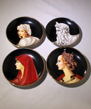 Lot of 4: Italian Portrait Wall Plates | no box