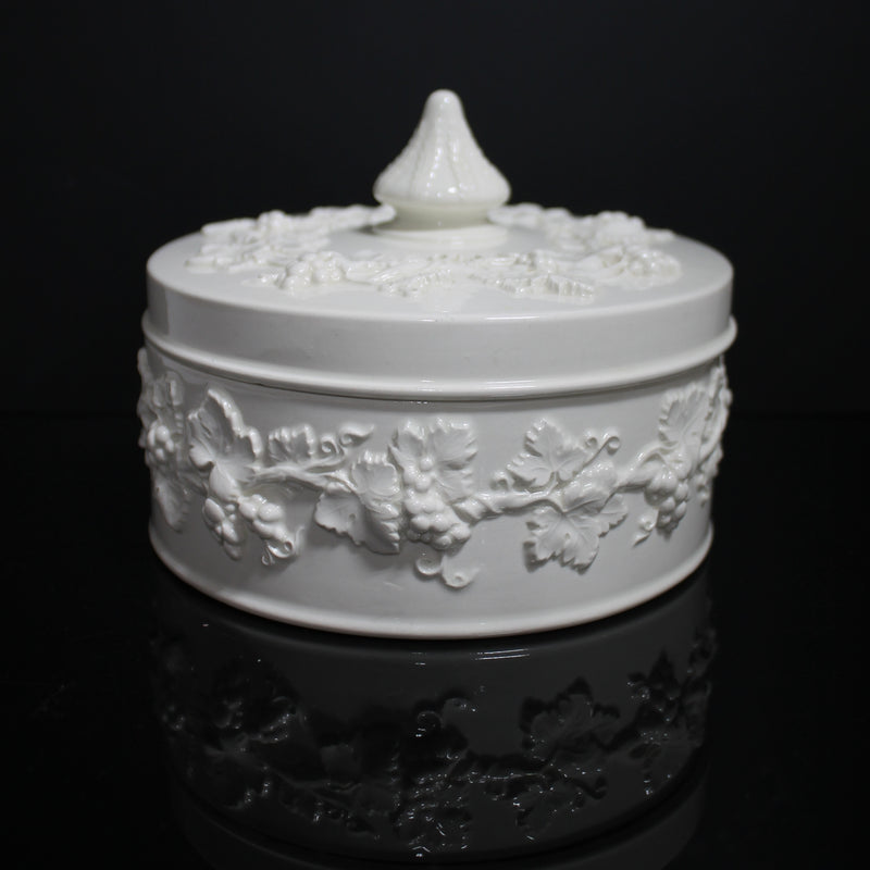 Wedgwood 5" Round White Queensware Trinket Box