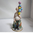 Lot of 2 Capodimonte Figurines: Old Man with Balloons & Old Woman with Balloons