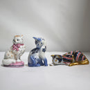 Lot of 3 Franklin Mint: Curio Cabinet Cat Figurines