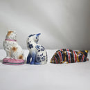 Lot of 3 Franklin Mint: Curio Cabinet Cat Figurines