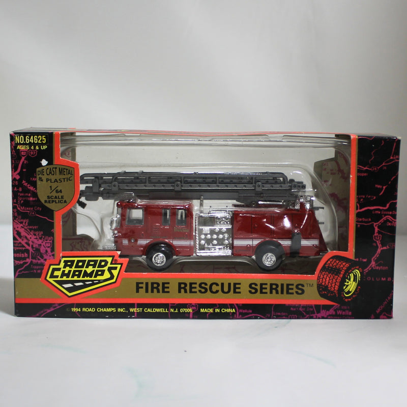 Lot of 2 Road Champs Toy Trucks: Boston Fire Dept. & St. Louis Fire Dept.
