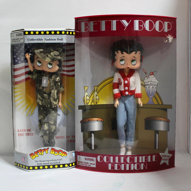 Lot of 2: Betty Boop Collectible Fashion Dolls | 1998 Carhop & G.I. Be