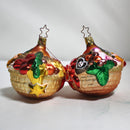 Lot of 4 Old World: Christmas Ornaments | Fruit Baskets