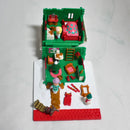 Lot of 2 Polly Pocket: Holiday Ski Lodge Mini Doll House & Compact Wreath Toy