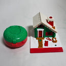 Lot of 2 Polly Pocket: Holiday Ski Lodge Mini Doll House & Compact Wreath Toy