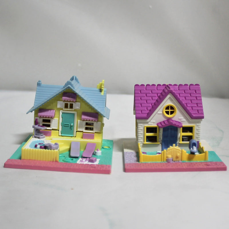 Lot of 2 Polly Pocket: Mini Playsets | Summer House & Cozy Cottage
