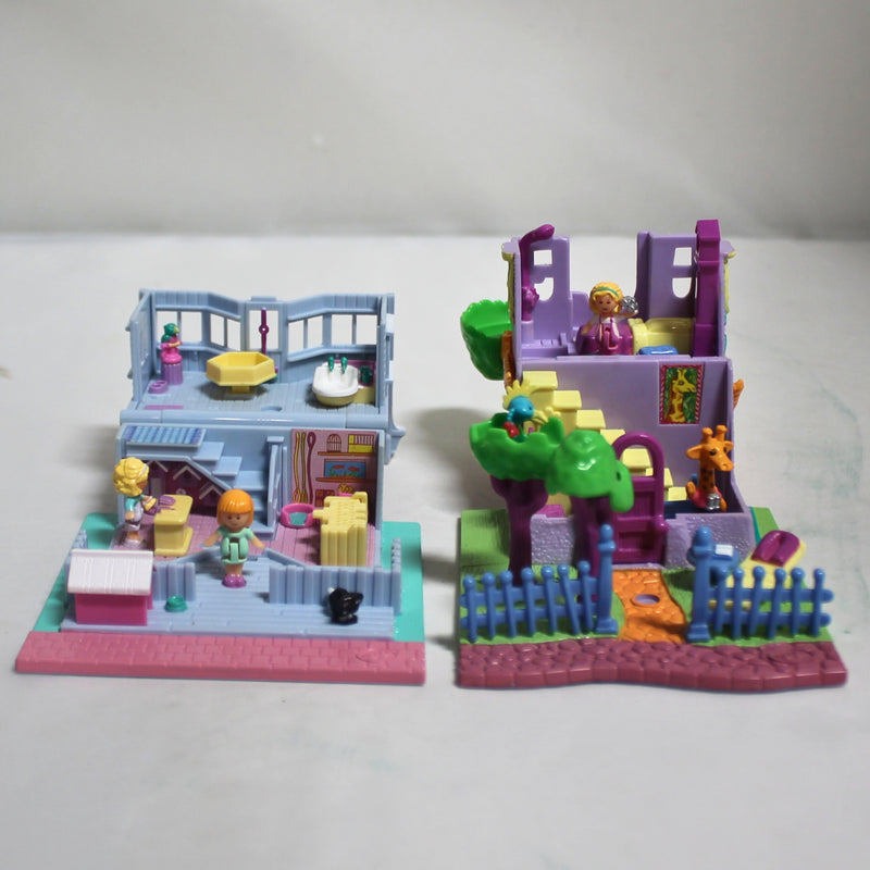 Lot of 2 Polly Pocket: Mini Playsets | Pet Shop & Giraffe House