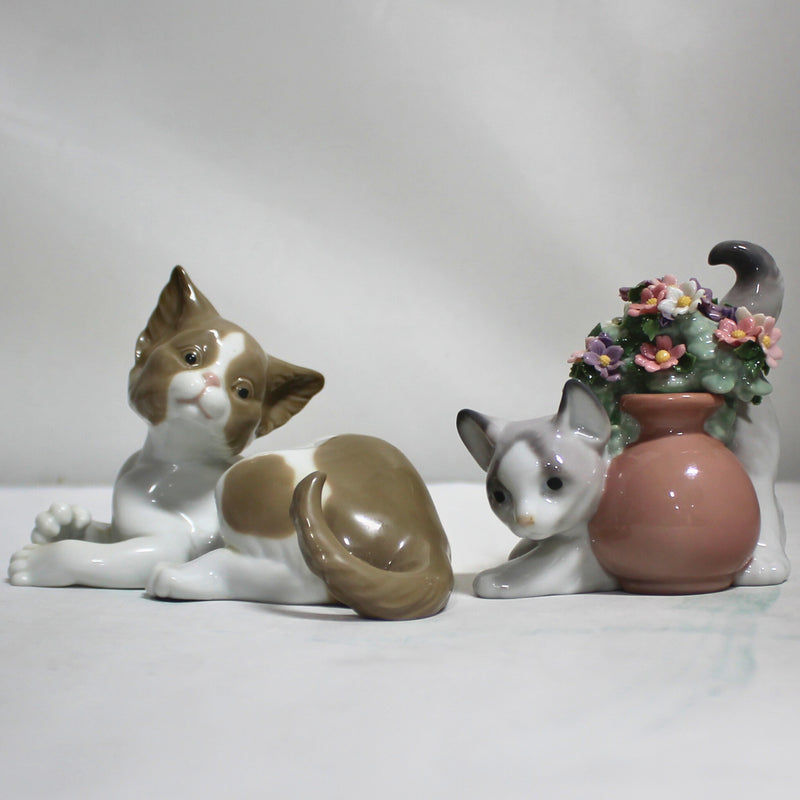 Lot of 2 Lladro Figurines: Surprised Kitten & Secret Spot | Please Read