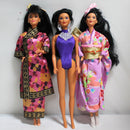 Lot of 3 Barbie Dolls: Chinese 11180, Kira 10956 & Japanese 14163
